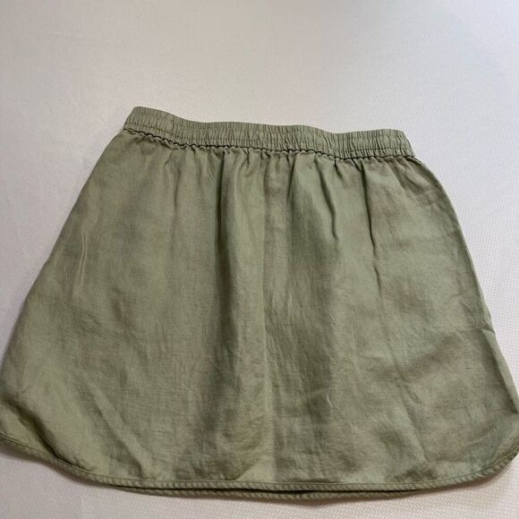 Madewell Olive Green Linen Skirt Size Large - Picture 5 of 6